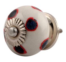 Navy Blue Dot Ceramic Cabinet Knob Online